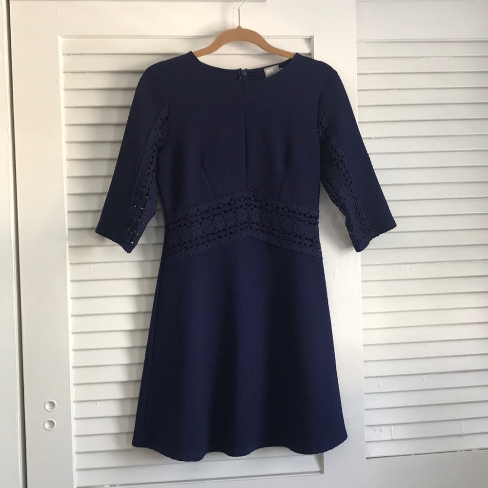 Navy skater cutout dress